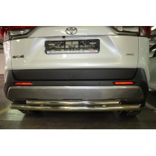 Защита заднего бампера двойная 60-42 мм для Toyota RAV4 2019-2023