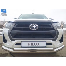 Защита передняя двойная 76-60 мм для Toyota Hilux 2020-2023