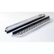 Пороги алюминиевые с нержавеющей площадкой для Toyota Land Cruiser 80 1989-1998
