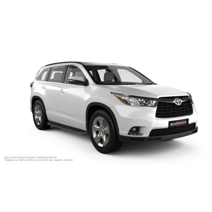 Пороги алюминиевые в полоску для Toyota Highlander 2016-2019