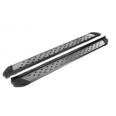 Пороги алюминиевые ОЕМ BMW-стиль для Toyota Land Cruiser Prado 150 Black Onyx 2020-2024