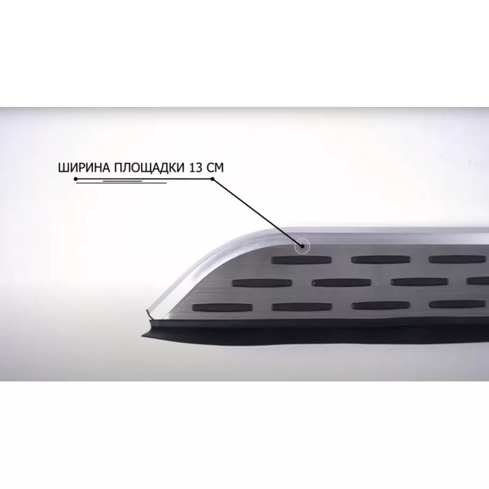 Пороги алюминиевые с нержавеющей площадкой для Acura MDX 2013-2020