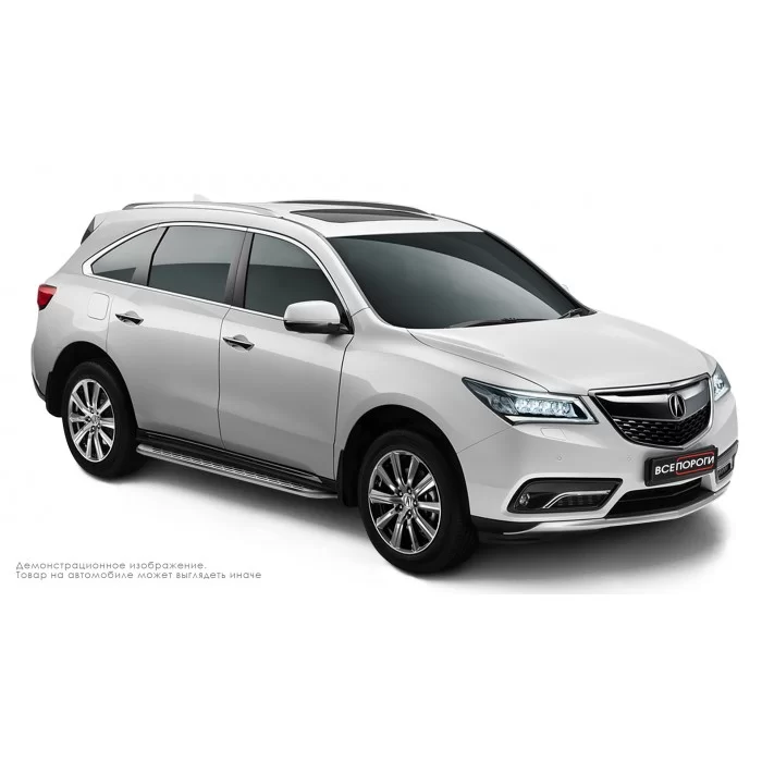 Пороги алюминиевые с нержавеющей площадкой для Acura MDX 2013-2020