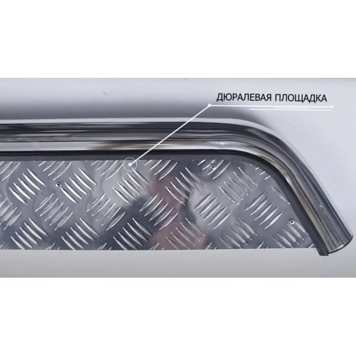 Пороги с площадкой чёрный алюминиевый лист для Suzuki Escudo 2005-2017