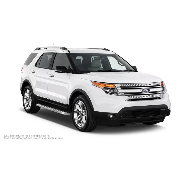 Пороги алюминиевые с нержавеющей площадкой для Ford Escape 2007-2012