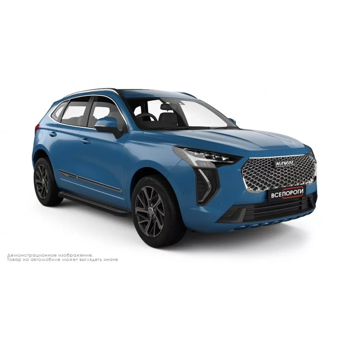 Пороги алюминиевые чёрные для Haval Jolion 2021-2024