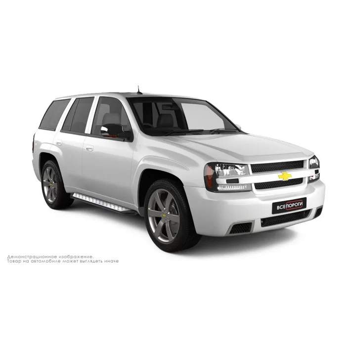 Пороги алюминиевые ОЕМ BMW-стиль для Chevrolet TrailBlazer 2001-2011