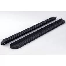 Пороги алюминиевые чёрные для Toyota Land Cruiser 80 1989-1998