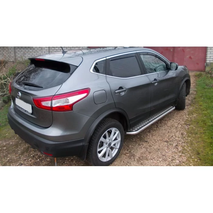 Пороги с площадкой алюминиевый лист для Nissan Qashqai 2019-2024