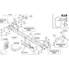 Фаркоп Brink (Thule) шар A на Mercedes-Benz A-Class W176/B-Class W246/CLA C117 № 576500 для Mercedes-Benz A-Class W176/B-Class W246/CLA C117 2011-2024