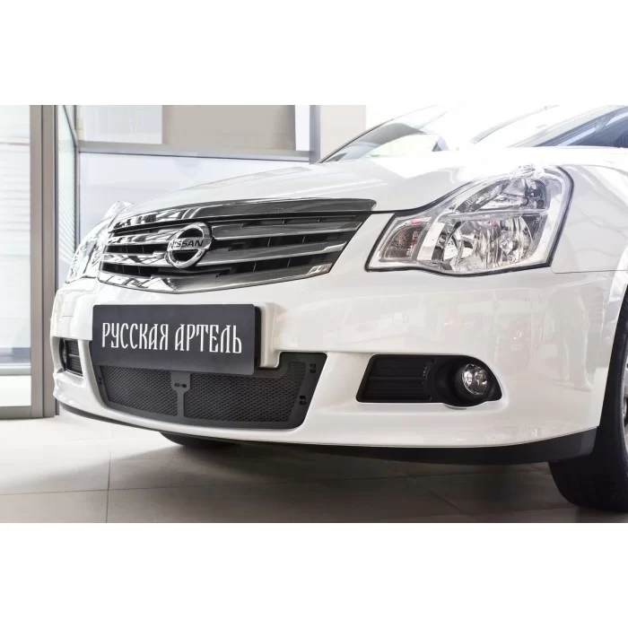 Защитная сетка решетки переднего бампера Русская артель для Nissan Almera 2013-2018