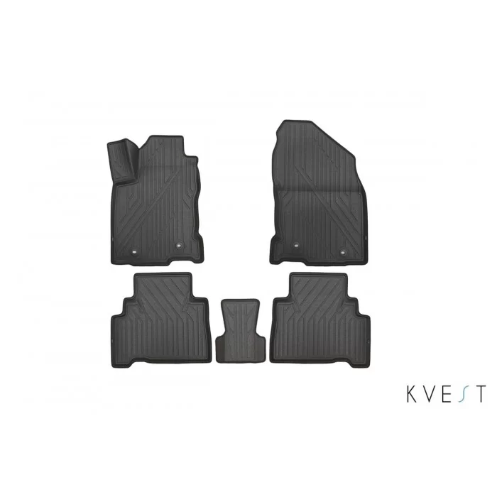 Коврики KVEST 3D в салон полистар, чёрно-серые, 5 шт для Lexus NX 2014-2021