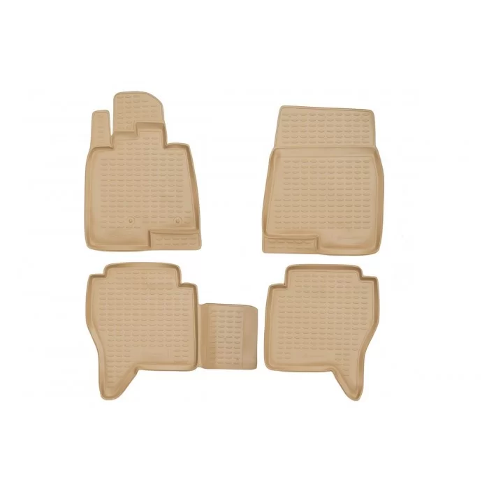 Коврики в салон Element полиуретан бежевые 4 штуки для Mitsubishi Pajero 4 2006-2021