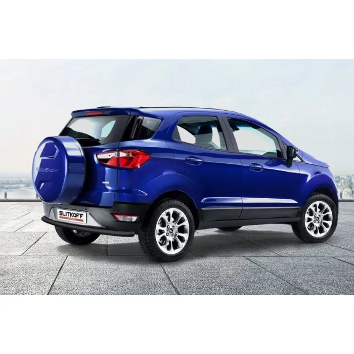 Защита заднего бампера 57 мм чёрная для Ford Ecosport 2018-2024 артикул FES005B