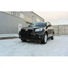 Защита переднего бампера 57 мм радиусная серебристая для Geely Emgrand X7 2016-2018