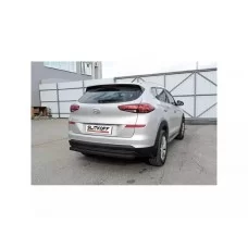 Защита заднего бампера 57 мм длинная чёрная для Hyundai Tucson 2018-2021