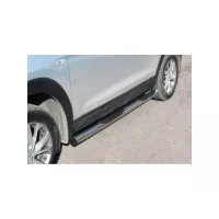 Пороги труба с накладками 76 мм для Hyundai Tucson Turbo 2018-2021