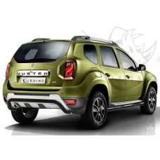 Пороги труба с накладками 76 мм черная сталь вариант 3 A Black Rhino для Renault Duster 2015-2021