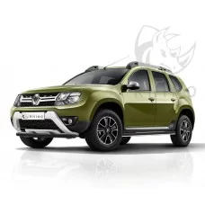 Пороги труба 63 мм черная сталь вариант 3 A Black Rhino для Renault Duster 2015-2021