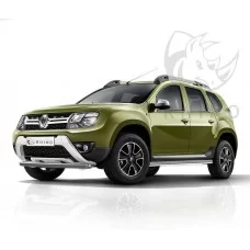 Пороги труба 63 мм серая сталь вариант 3 A Black Rhino для Renault Duster 2015-2021