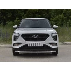 Защита переднего бампера 42 мм для Hyundai Creta 2021-2024