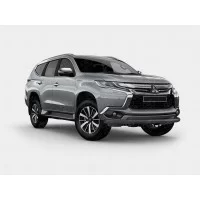 Защита переднего бампера 57 мм чёрная для Mitsubishi Pajero Sport 2016-2021