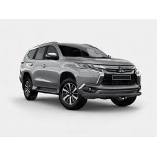 Защита переднего бампера 57 мм чёрная для Mitsubishi Pajero Sport 2016-2021