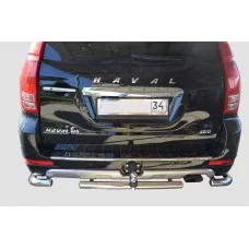 Защита заднего бампера с уголками 60 мм для Haval H9 2017-2024