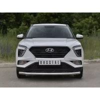 Защита переднего бампера 57 мм для Hyundai Creta 2021-2024