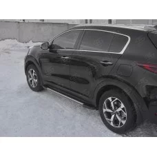 Пороги алюминиевые Элеганс для Kia Sportage 2018-2024