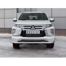 Защита переднего бампера 57 мм для Mitsubishi Pajero Sport 2021-2024