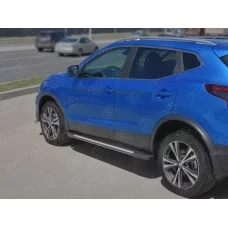 Пороги алюминиевые Элеганс для Nissan Qashqai 2019-2024