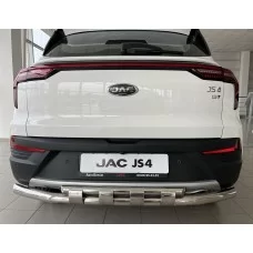 Защита заднего бампера двойная с перемычками 60-42 мм для JAC JS4 2020-2024