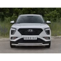 Защита передняя двойная 57-42 мм для Hyundai Creta 2021-2024
