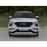 Защита передняя двойная 57-75х42 мм для Hyundai Creta 2021-2024