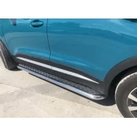 Пороги с площадкой алюминиевый лист 53 мм для Chery Tiggo 7 Pro Max 2022-2024