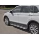 Пороги с площадкой алюминиевый лист 42 мм, вариант 2 для Volkswagen Tiguan 2020-2024