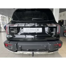 Защита заднего бампера двойная с перемычками 60-42 мм для Haval Dargo 2022-2024
