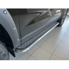 Пороги с площадкой алюминиевый лист 53 мм для Haval Dargo 2022-2024