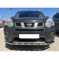 Защита передняя двойная с перемычками 60-42 мм для Nissan X-Trail T31 2011-2015