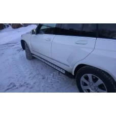 Пороги алюминиевые ОЕМ для Mercedes GLK 2008-2015