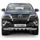 Защита передняя двойная с накладками 76-57 мм Rival для Toyota Fortuner 2017-2020