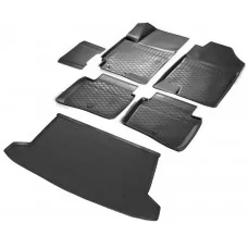 Комплект ковриков салона и багажника Rival полиуретан 6 штук на хетчбек