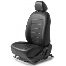 Авточехлы Rival экокожа черные Строчка на спинку 40/60 на Comfort