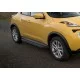 Пороги алюминиевые Rival Black на 4х2 для Nissan Juke 2010-2018
