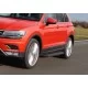 Пороги алюминиевые Rival Black для Volkswagen Tiguan 2016-2021