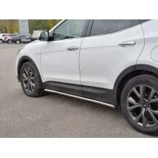 Пороги труба 42 мм вариант 3 для Hyundai Santa Fe 2015-2018