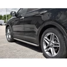 Пороги труба 57 мм вариант 3 для Hyundai Santa Fe Grand 2016-2018