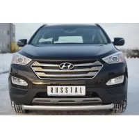 Защита переднего бампера 76 мм дуга для Hyundai Santa Fe 2012-2015
