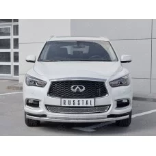 Защита передняя двойная 57-42 мм для Infiniti QX60 2016-2020